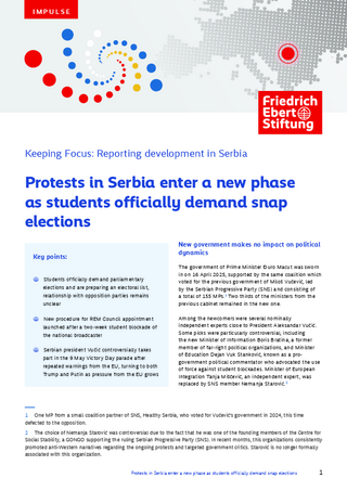 Protests in Serbia enter a new phase as students officially demand snap elections