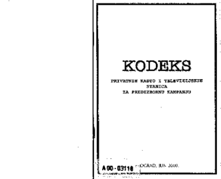 Kodeks privatnih radio i televizijskih stanica za predizbornu kampanju